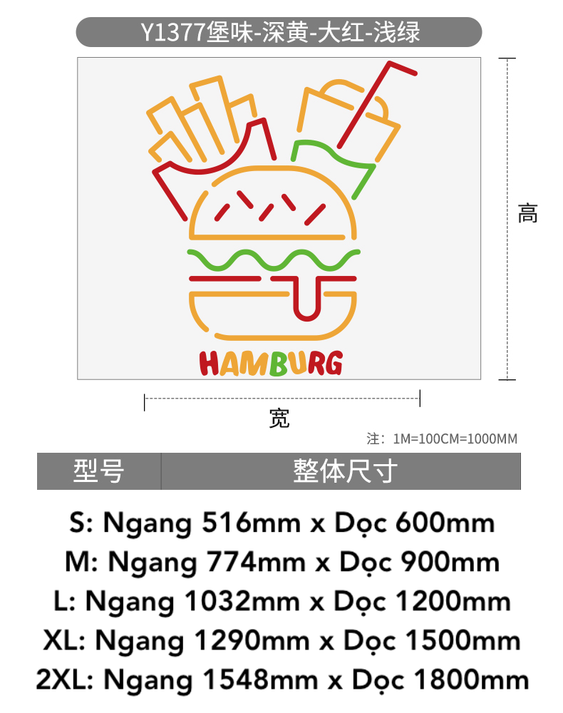 Tranh mica EPeBen dán tường nổi 3d hình Bánh Humberger decor trang trí Cửa Hàng, Lò Bánh