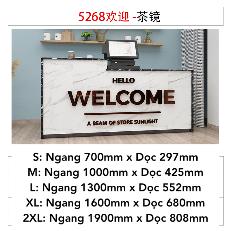 Tranh mica EPeBen dán tường nổi 3d hình Welcome Dán Quầy Thu Ngân decor trang trí Cửa Hàng, Quán Cafe