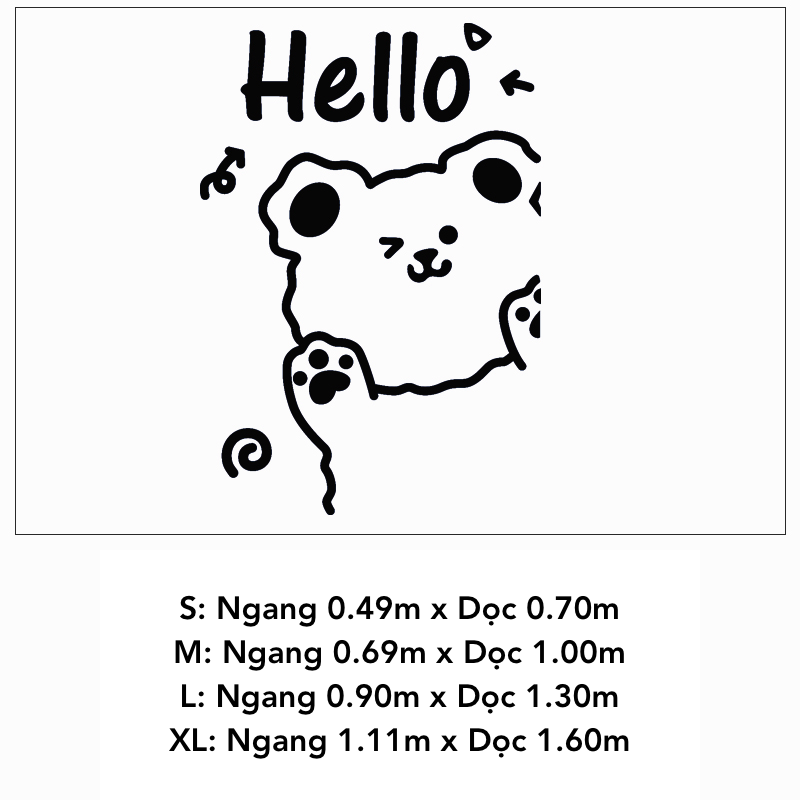 Tranh mica EPeBen dán tường nổi 3d hình Gấu Hello decor trang trí Quán Trà Sữa, Quán Bánh Ngọt