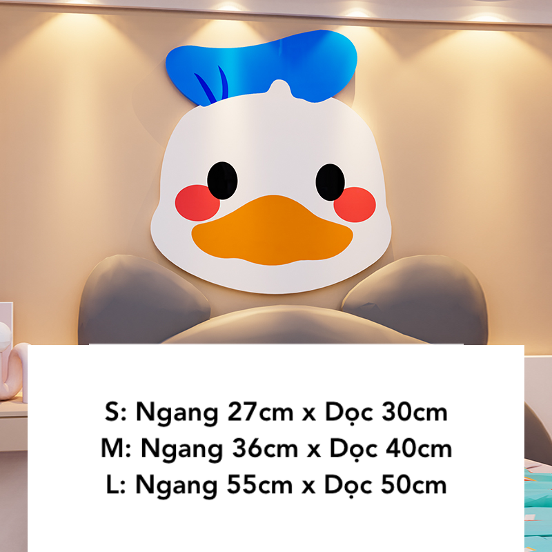 Tranh mica EPeBen dán tường nổi 3d hình Gáu Trúc Vịt Con decor trang trí Phòng Cho Bé, Mầm Non