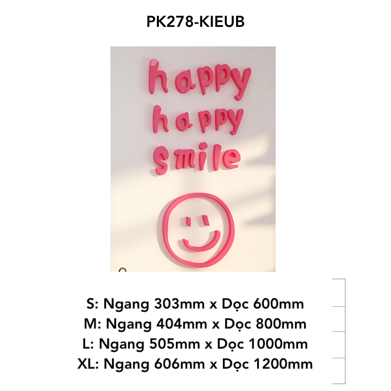 Tranh mica EPeBen dán tường nổi 3d hình Happy Happy Smile decor trang trí Phòng Ngủ, Phòng Khách
