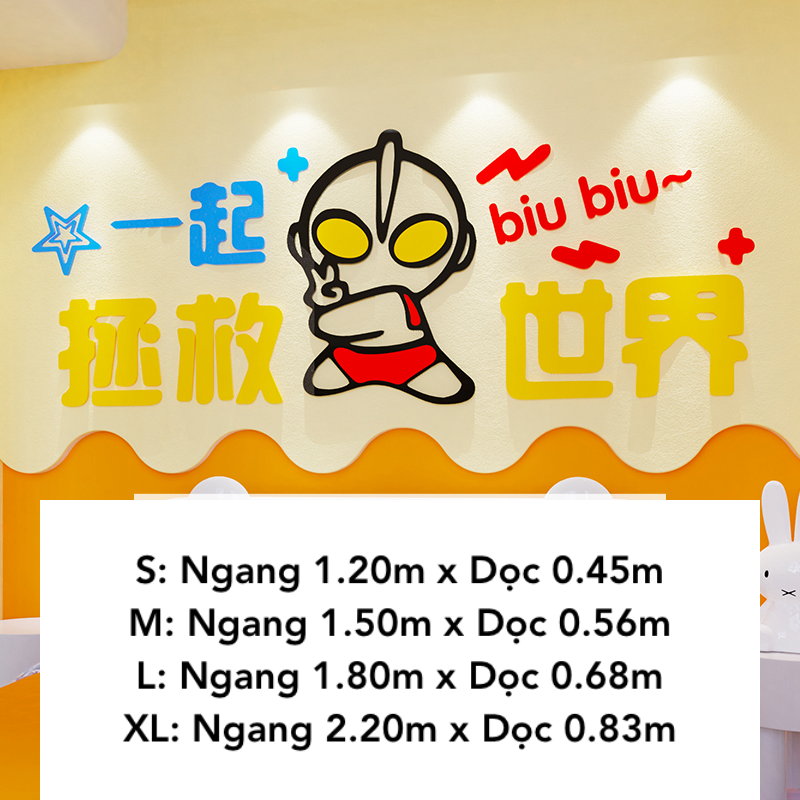 Tranh mica EPeBen dán tường nổi 3d hình Hoạt Hình Khủng Long decor trang trí Phòng Cho Bé, Mẫu Giáo