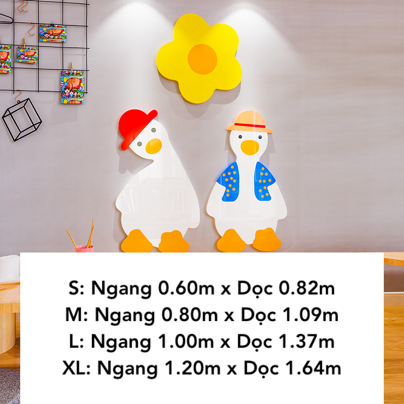 Tranh mica EPeBen dán tường nổi 3d hình Con Vịt Con Thỏ Dễ Thương decor trang trí Phòng Cho Bé, Mẫu Giáo