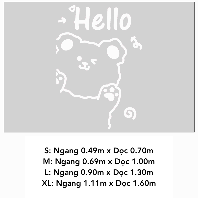 Tranh mica EPeBen dán tường nổi 3d hình Gấu Hello decor trang trí Quán Trà Sữa, Quán Bánh Ngọt