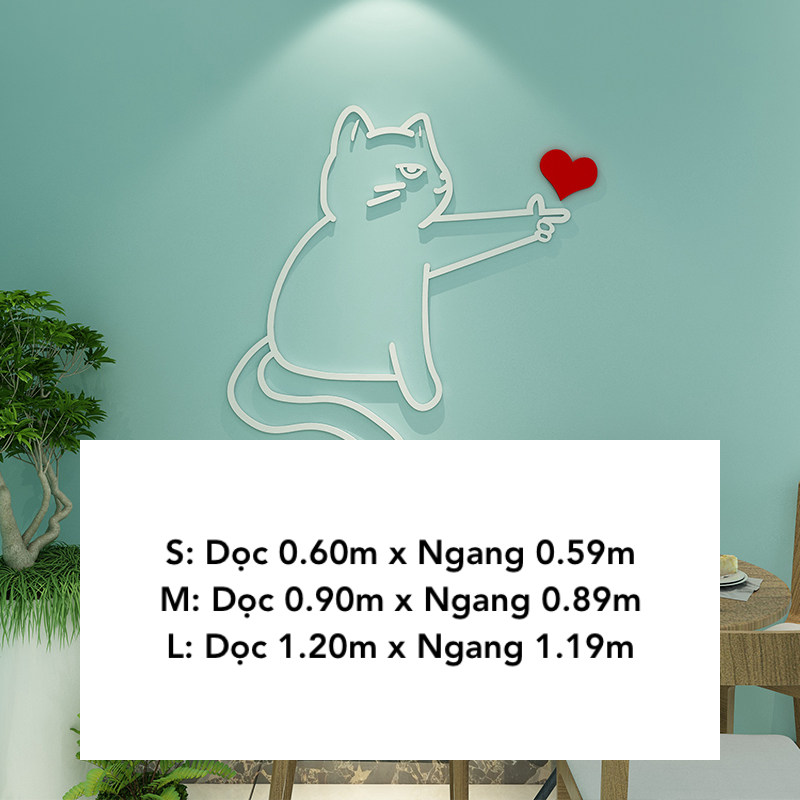 Tranh mica EPeBen dán tường nổi 3d hình Con Mèo Cào decor trang trí Phòng Ngủ, Dán Cửa