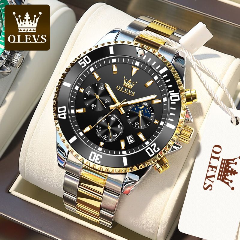 Đồng hồ OLEVS nam đa chức năng thời trang, dây đeo bằng thép không gỉ