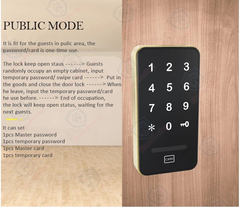 Khóa tủ Locker mật mã/ thẻ từ HomeProSec HPS- 1101P
