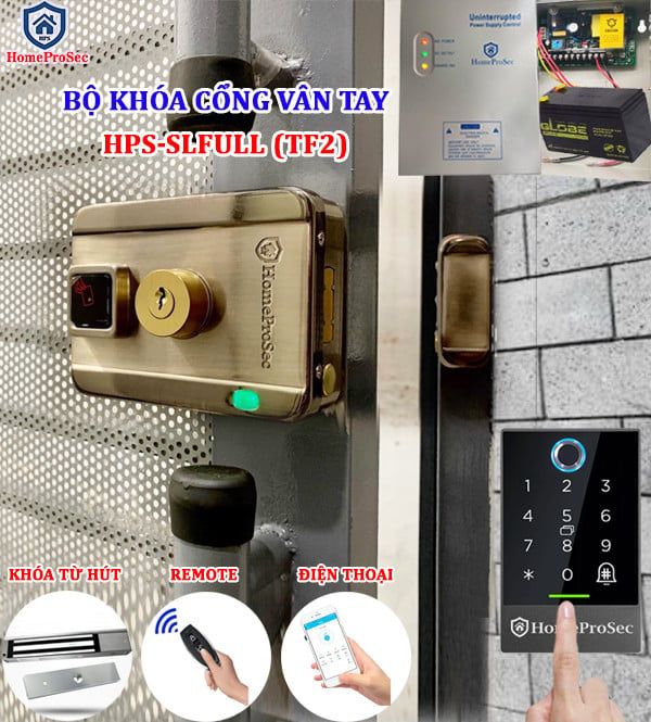 HPS- FULL ( TF2FULL) - Bộ khóa cổng vân tay thông minh HomeProSec HPS- FULL ( TF2FULL)