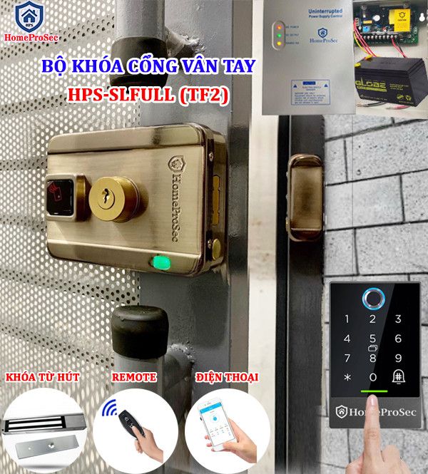 HPS- FULL ( TF2FULL) - Bộ khóa cổng vân tay thông minh HomeProSec HPS- FULL ( TF2FULL)