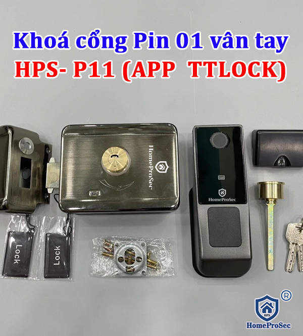Khoá cổng Pin 01 vân tay app TTLOCK ( P11- TTLOCK)