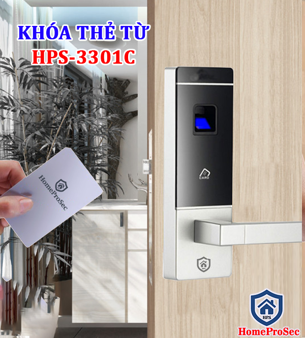  Khóa cửa gỗ Thẻ từ HPS- 3301 ( Thẻ từ/ chìa cơ) 