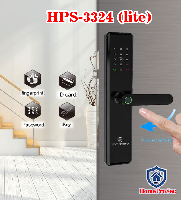HPS- 3324 ( Lite )- Khóa cửa vân tay thông minh HomeProSec HPS- 3324 ( Lite )