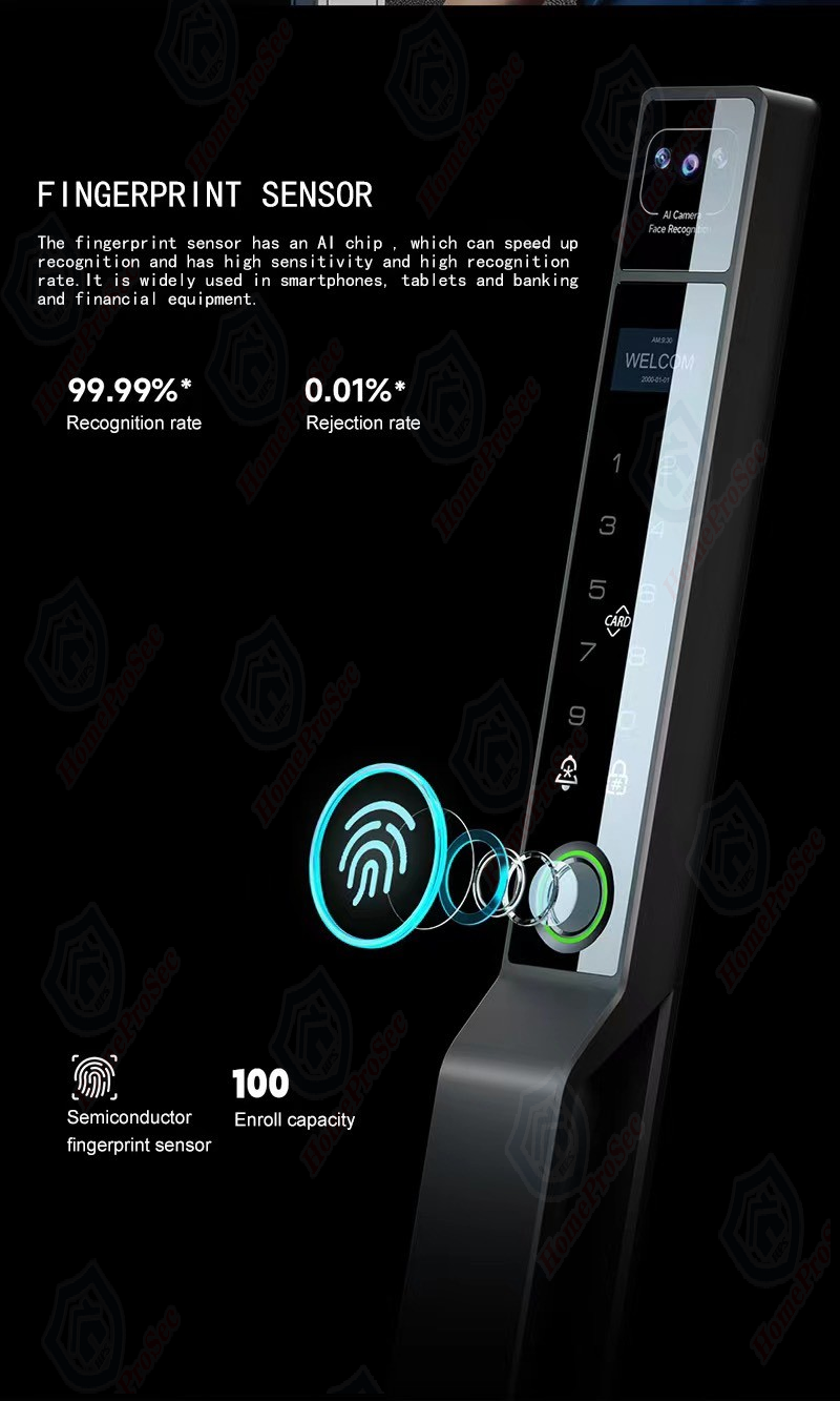 Khoá cửa nhôm vân tay / khuôn mặt HPS- 3390 face (TTLock- tuya)
