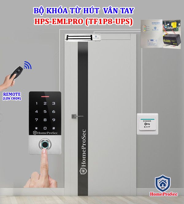 Bộ Khóa Từ Hút Vân Tay HPS- EMLPRO ( TF1P8 - UPS)