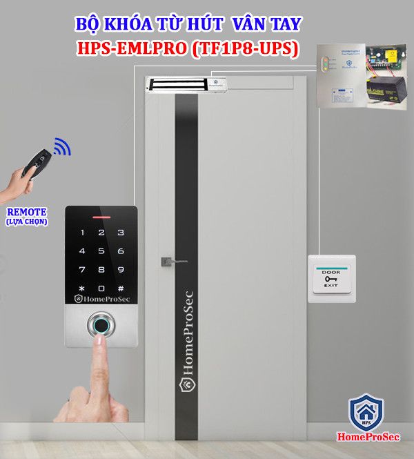  Bộ Khóa Từ Hút Vân Tay HPS- EMLPRO ( TF1P8 - UPS) 