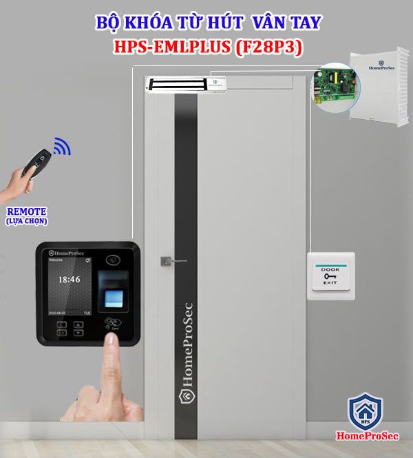  Bộ Khóa Từ Hút Vân Tay HPS- EMLPLUS ( F28P3) 