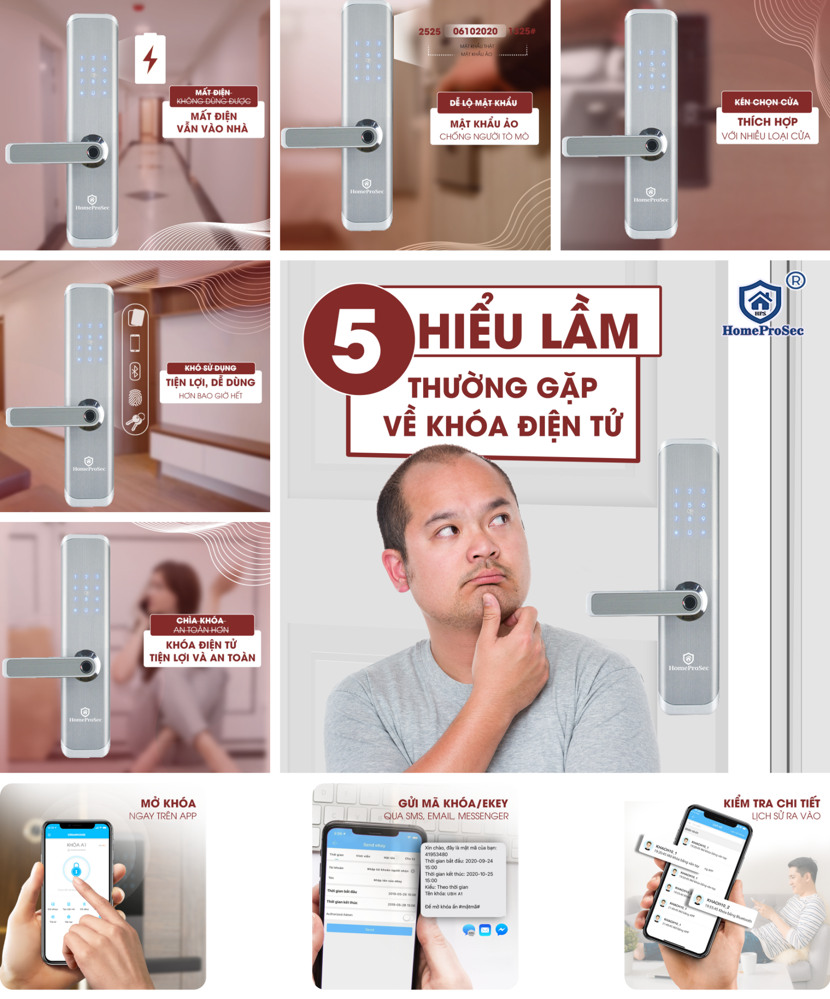 Khóa vân tay cửa gỗ HPS- 3326 (Tuya)