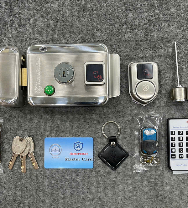 Khóa CổngThẻ Từ Ngoài trời INOX HPS - SLIH -Exit (Có tay cầm, Có Nút Nhấn Exit)