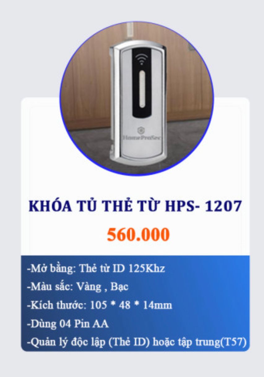  Khóa tủ locker thẻ từ HomeProSec HPS- 1207 