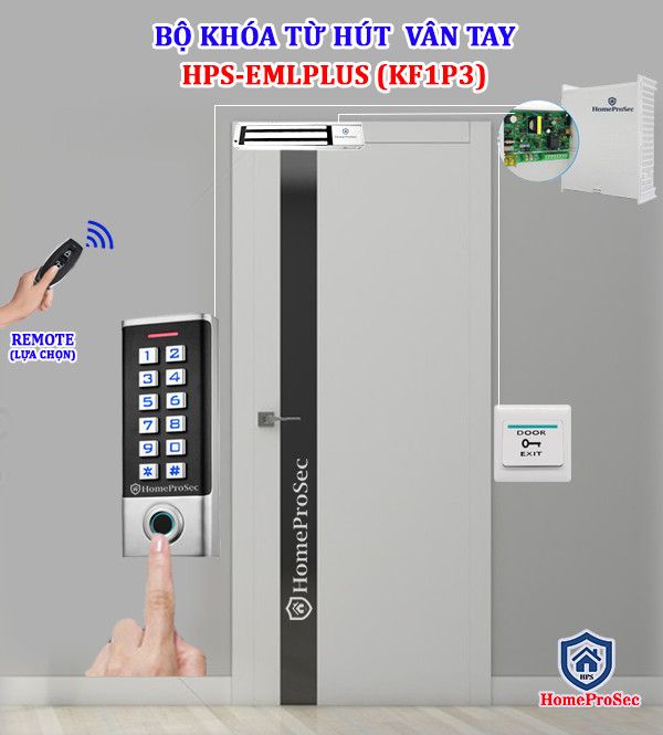  Bộ Khóa Từ Hút Vân Tay HPS- EMLPLUS ( KF1P3) 