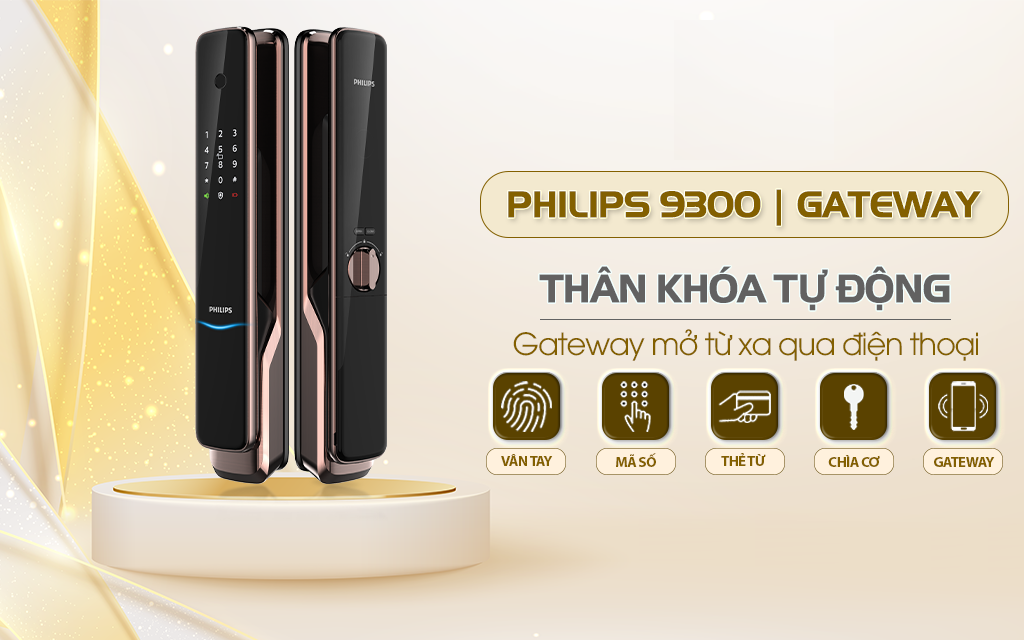 Khóa cửa vân tay mở từ xa Philips 9300