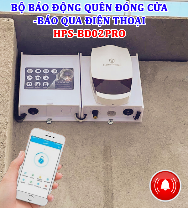  BỘ BÁO ĐỘNG QUÊN ĐÓNG CỬA HPS- BD02 PRO ( Báo Động Quên Đóng Cửa tại chỗ và qua điện thoại) 