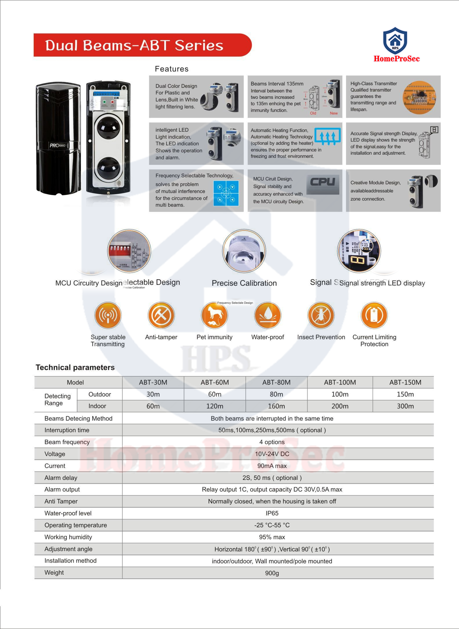 Hàng rào điện tử HPS- FBEA2- 100 – BEAM 2 tia tần số