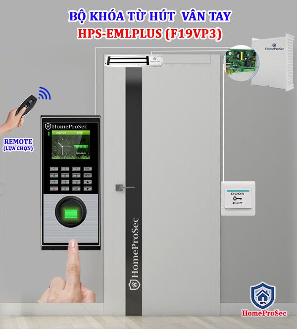 Bộ Khóa Từ Hút Vân Tay HPS- EMLPLUS ( F19NP3)