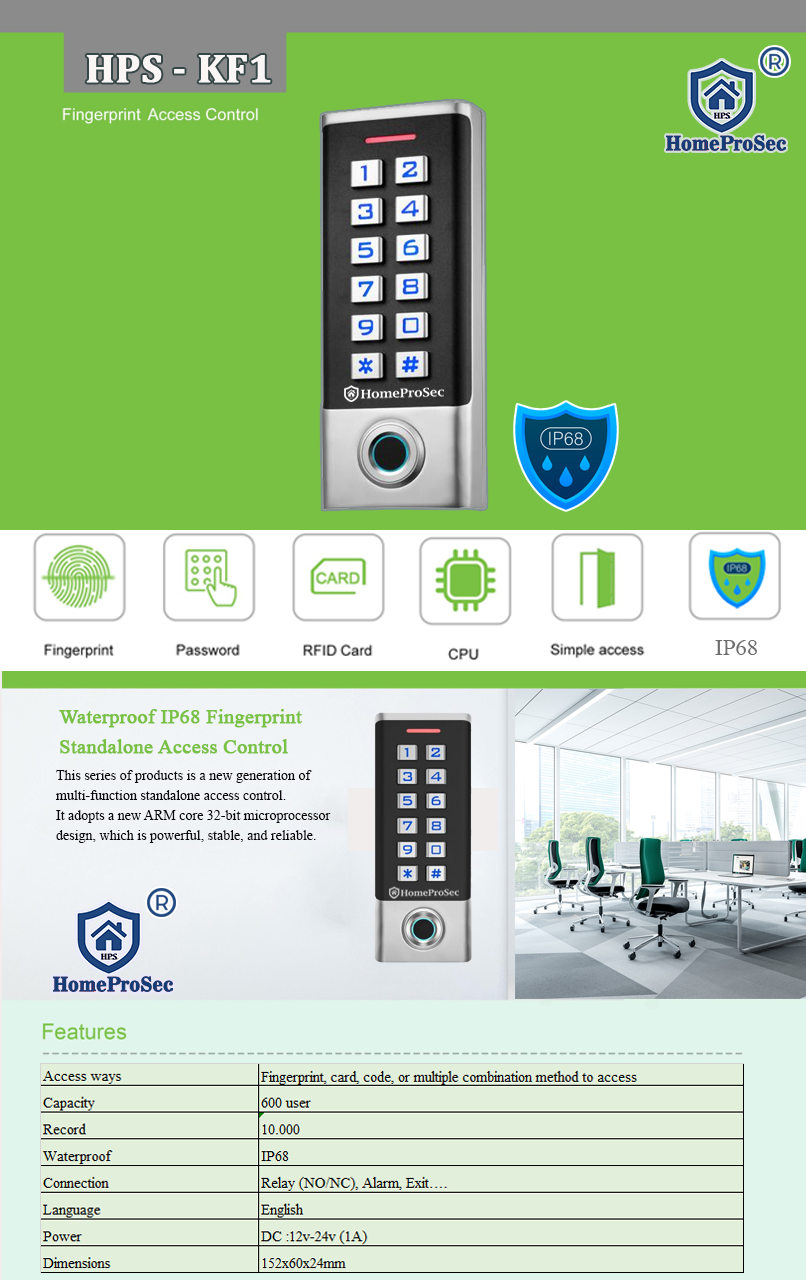 Đầu đọc vân tay ngoài trời HPS- KF1