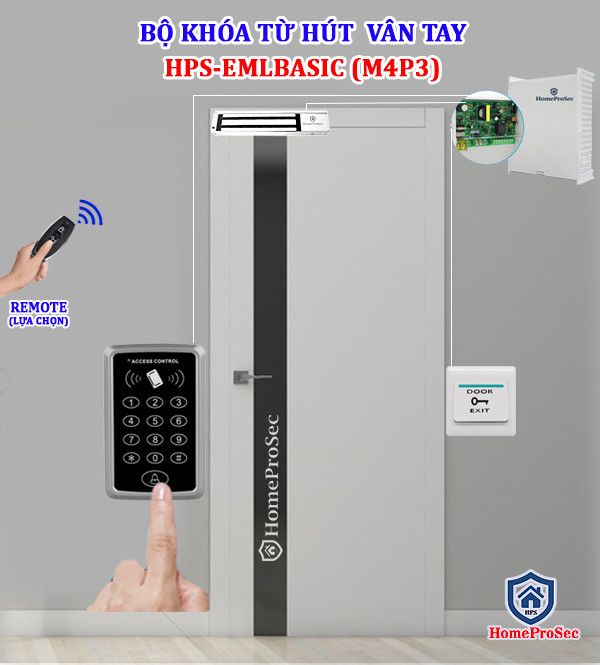 HPS- EMLBASIC ( M4P3)- Bộ Khóa Từ Hút Thông Minh HomeProSec HPS- EMLBASIC ( M4P3)