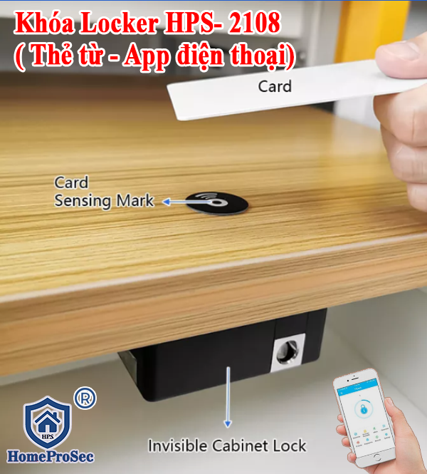 Khóa tủ thẻ từ App điện thoại HomeProSec HPS- 2108 TTL