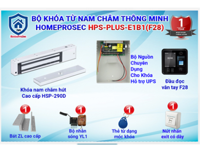 HPS- PLUS- E1B1 ( F28 )- BỘ KHÓA TỪ NAM CHÂM ĐIỆN TỬ THÔNG MINH HPS- PLUS- E1B1 ( F28 )
