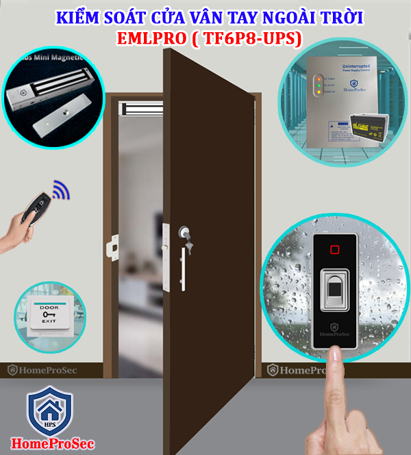 Bộ Khóa Từ Hút Vân Tay HPS- EMLPRO ( TF6P8 - UPS)