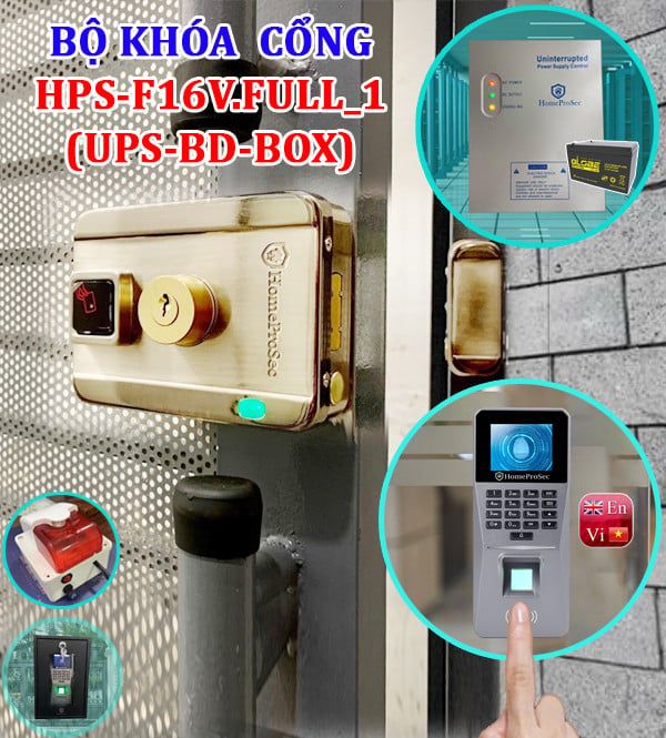  Khóa Vân Tay Cổng Sắt HPS- F16VFULL-1 ( UPS-BD-BOX) 