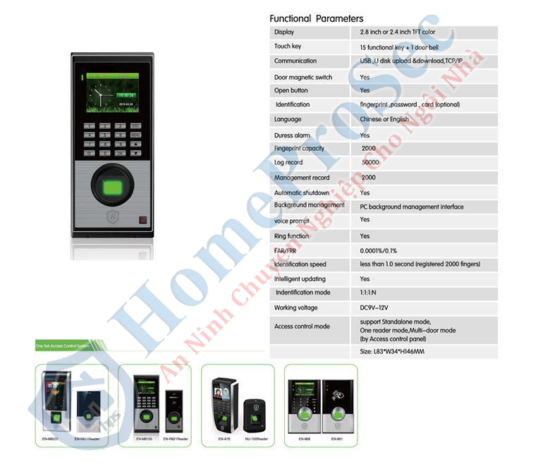 HPS- F19V- Vân tay trong nhà HomeProSec HPS- F19V (Tiếng Việt)
