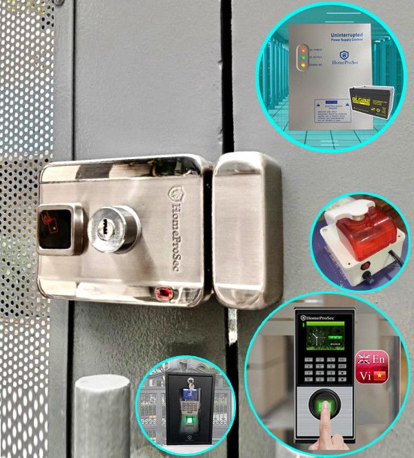 Bộ khóa cổng vân tay inox HPS- SLIPRO ( F19NP8-UPS FULL)