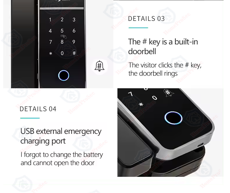 Khóa vân tay cửa kính HPS- G8FBTTL (ttlock)