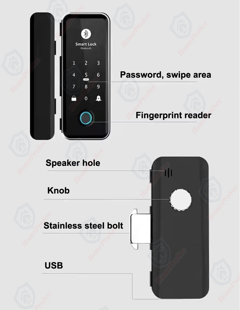 Khóa vân tay cửa kính HPS- G8FBTTL (ttlock)
