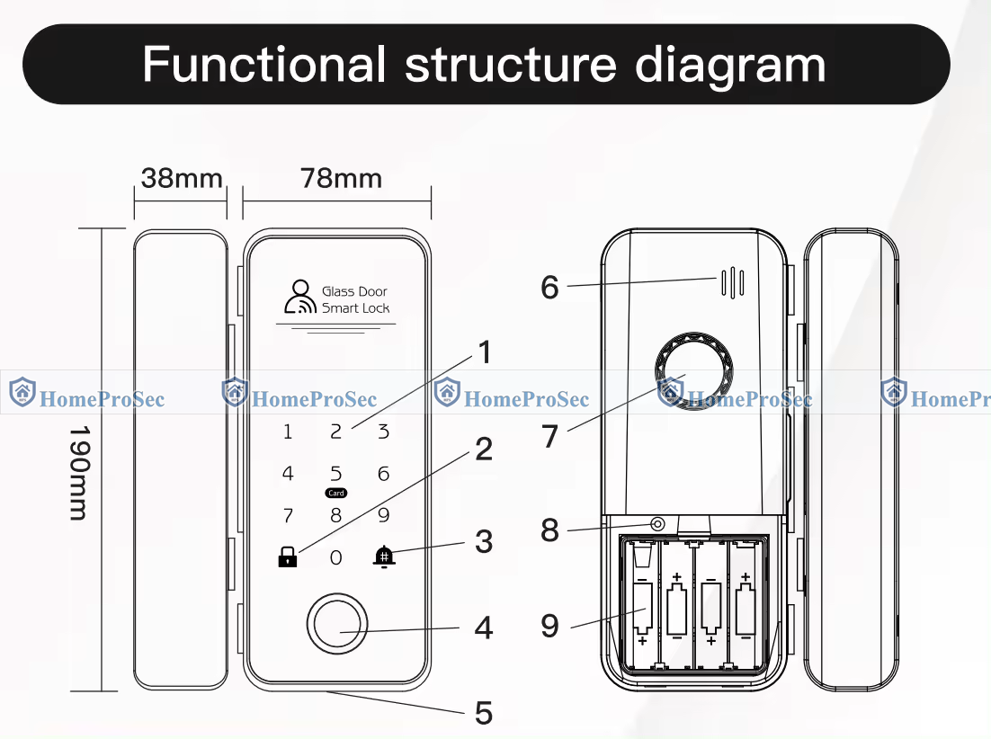 Khóa vân tay cửa kính HPS- G8FBTTL (ttlock)