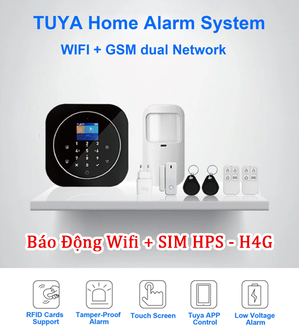 Trung Tâm Báo Động Wifi + SIM HPS - H4G