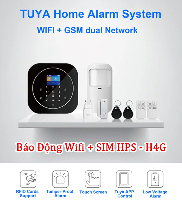  Trung Tâm Báo Động Wifi + SIM HPS - H4G 