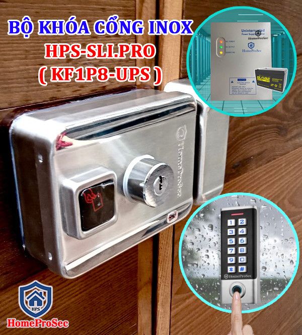 Bộ khóa cổng vân tay Inox HPS- SLI.PRO ( KF1P8 - UPS)