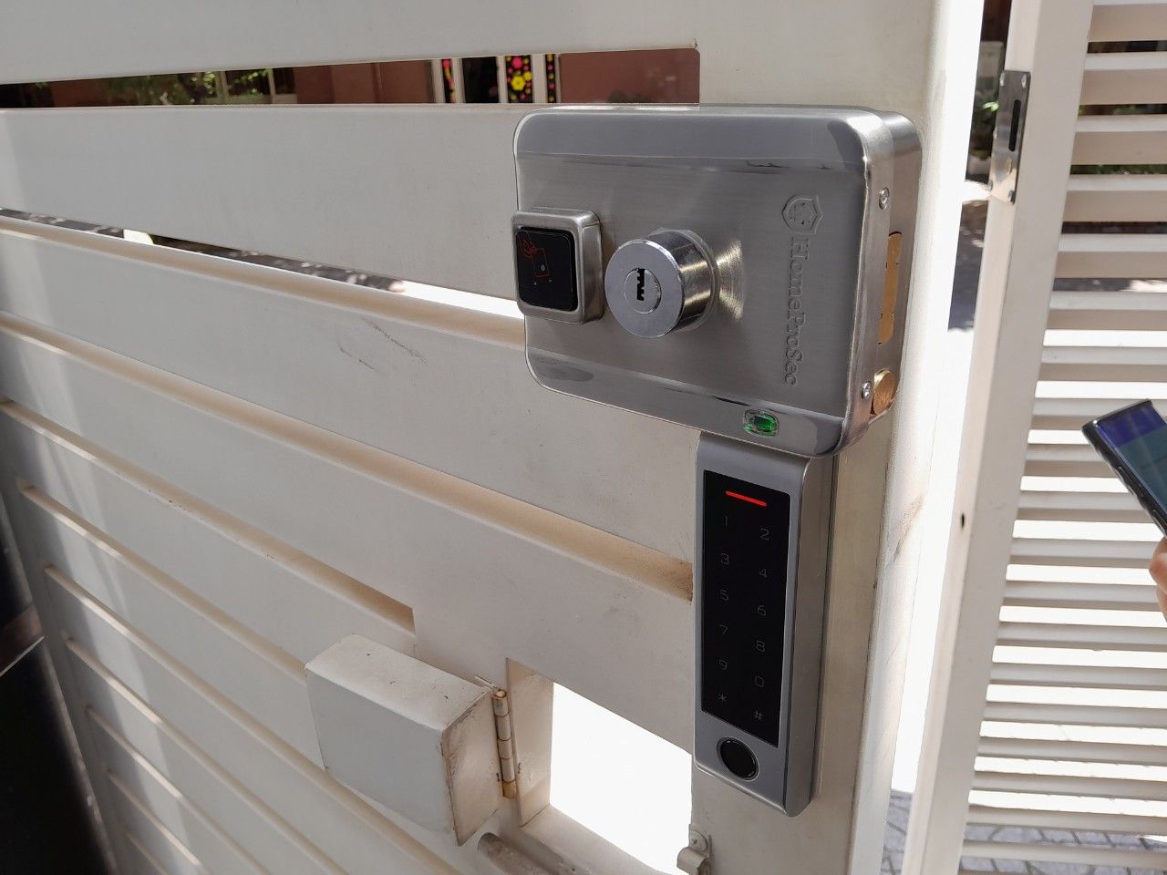 Khóa cổng vân tay inox có báo động HPS- SLPLUS ( HF5P3- Alarm)