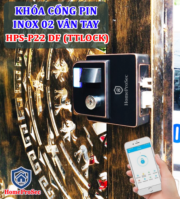 Khoá cổng Pin 02 vân tay HPS- P22 DF TT