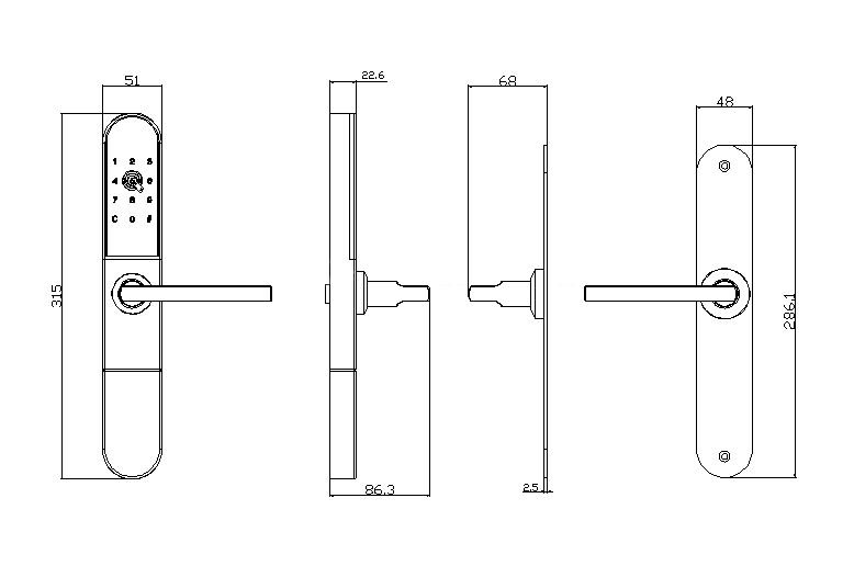 Khóa thẻ từ cửa nhôm HPS- 918