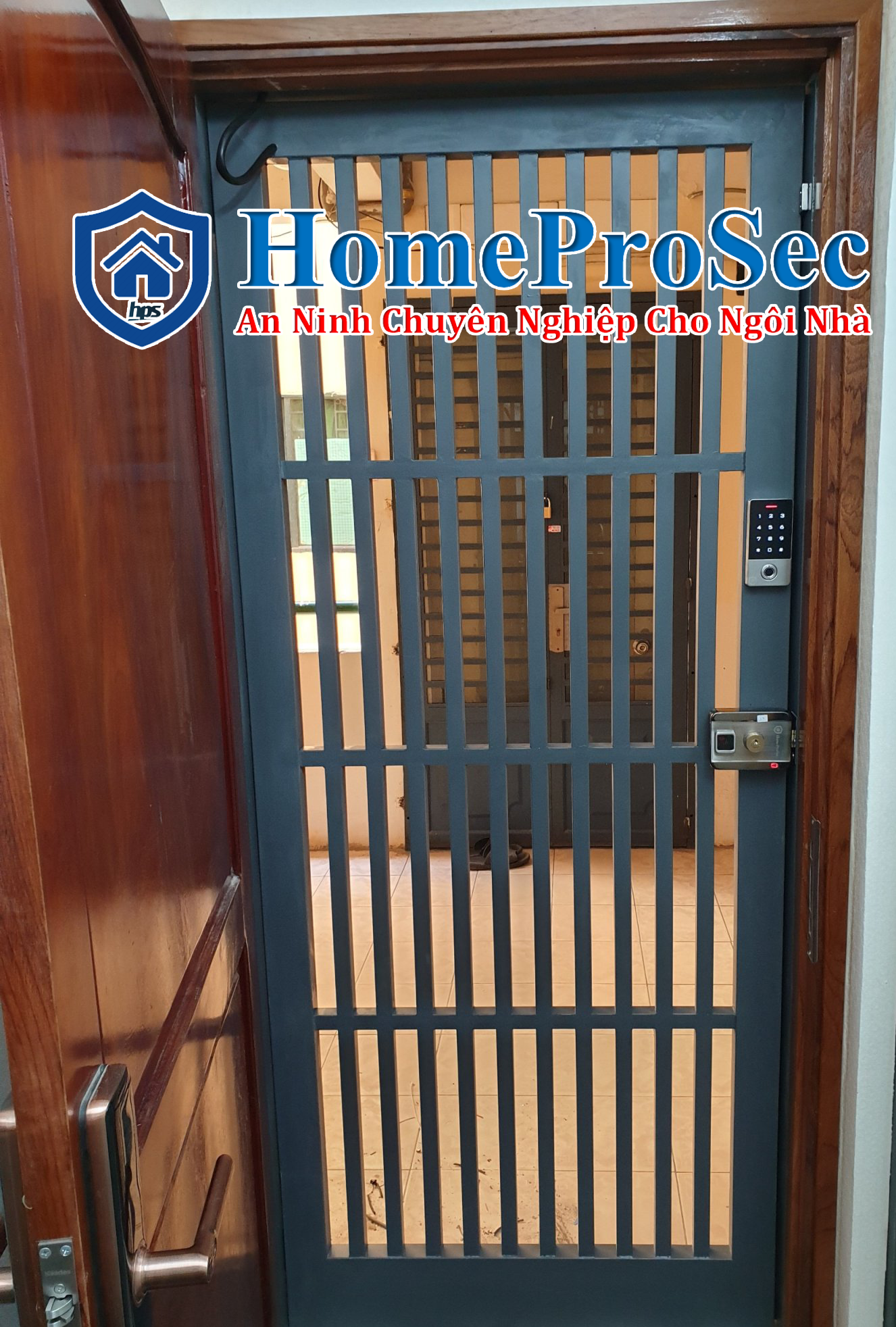 HPS- SLPRO- V1B1 ( TF1 )- Bộ khóa cổng vân tay thông minh HomeProSec HPS- SLPRO- V1B1 ( TF1 )