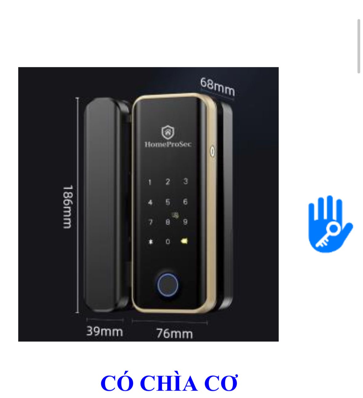 Khóa vân tay cửa kính G310 / G320 (ttlock)