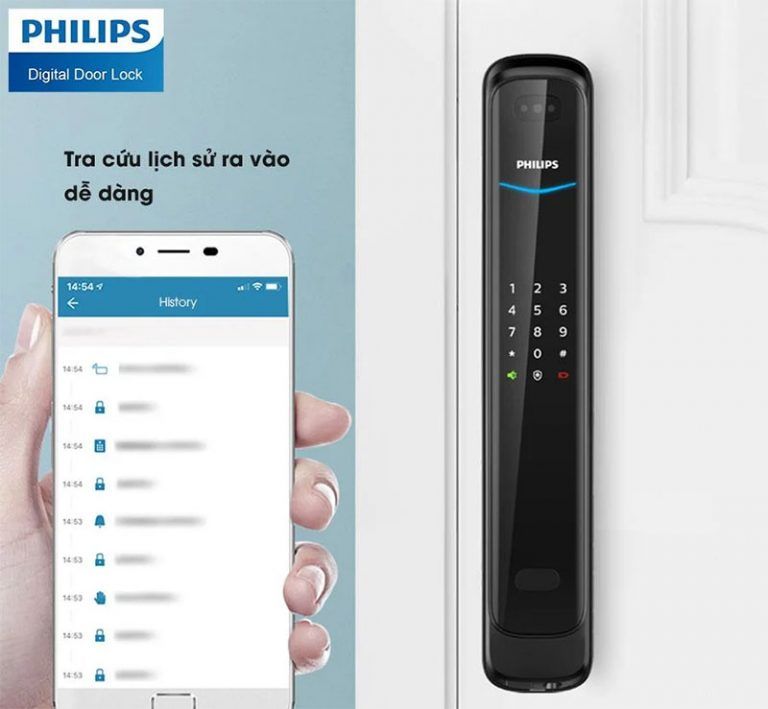 Khóa cửa nhận diện Khuôn mặt Philips DDL 702- 8HWS