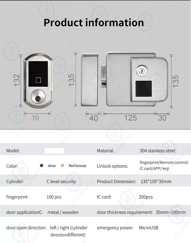 Khoá cổng Pin 02 vân tay HPS- P22 DF TT