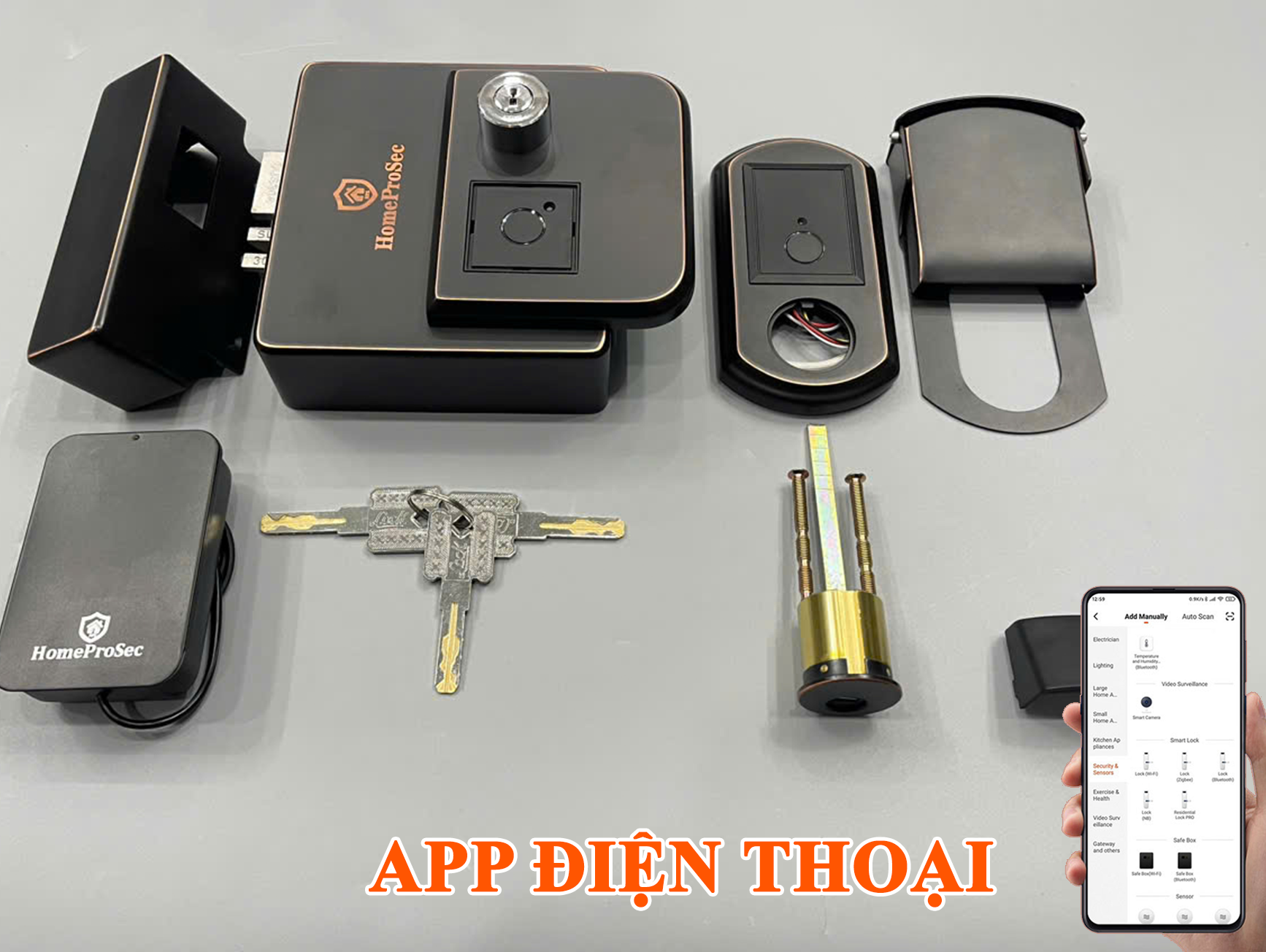 Khoá cổng Pin 01 vân tay HPS- P22 CF ( APP ĐIỆN THOẠI - TÙY CHỌN)